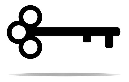 key and shadow Icon on white background. key symbol. flat style. key icon for your web site design, logo, app, UI. 