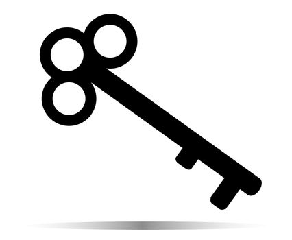 key and shadow Icon on white background. key symbol. flat style. key icon for your web site design, logo, app, UI. 