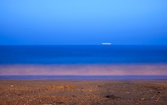 seascape long exposure of Mediterranean sea