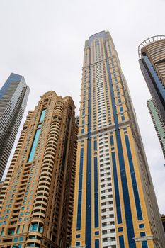 Luxury modern skyscrapers in the center of Dubai city, United Arab Emirates