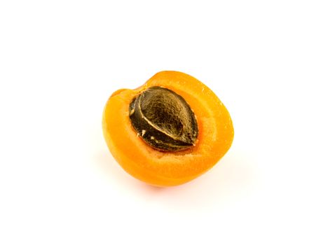 Fresh ripe apricot isolated on white background.