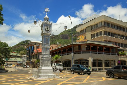 The clock tower of Victoria also known as Little Big Ben, Seychelles