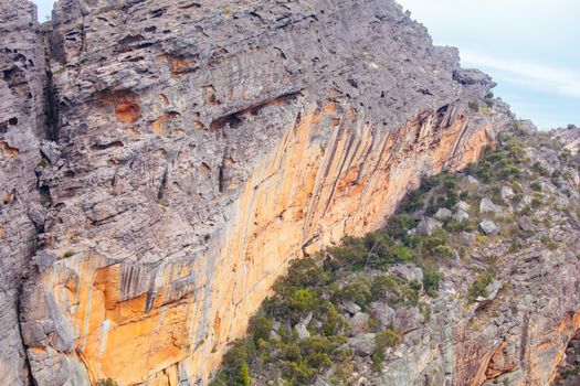 The iconic Mt Hollow landscape and cliffs on a hike in the Northern Grampians in Victoria Australia