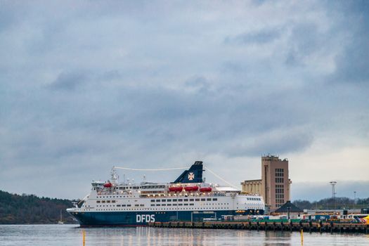Oslo, Norway - CIRCA 2020: The ROPAX ferry Crown Seaways operates the DFDS route to Copenhagen.