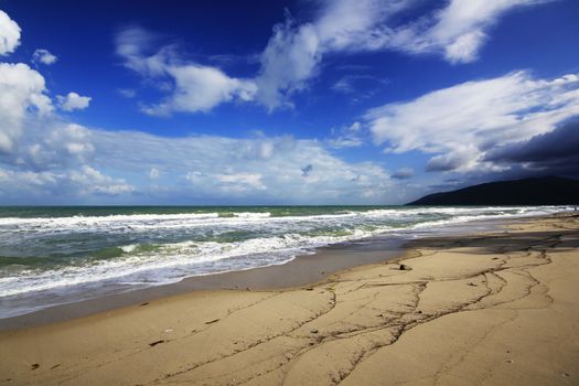 Sky, sea and sand in nature