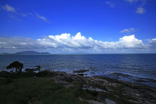 Sky, sea and sand in nature