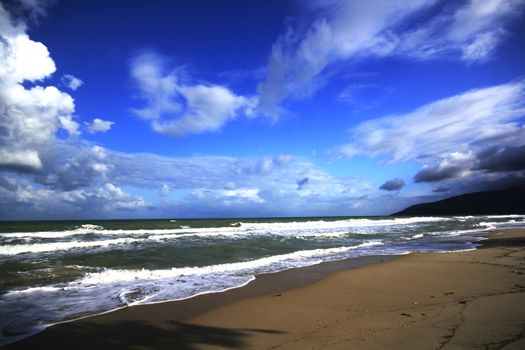 Sky, sea and sand in nature