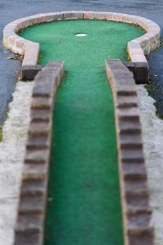 Crazy golf holes outside