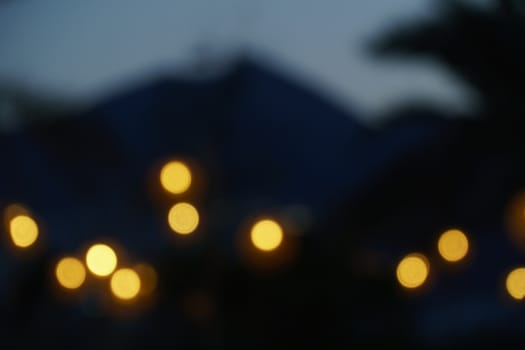 Light night bokeh nature and city landscape blur. Abstract background. Serenity and calm concept