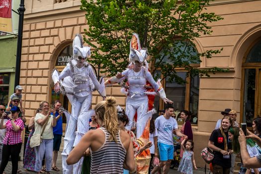 Sibiu City, Romania - 22 June 2019. Chameleons dance crew from Germany directed by  Nina Scholz, performing at the Sibiu International Theatre Festival from Sibiu, Romania.