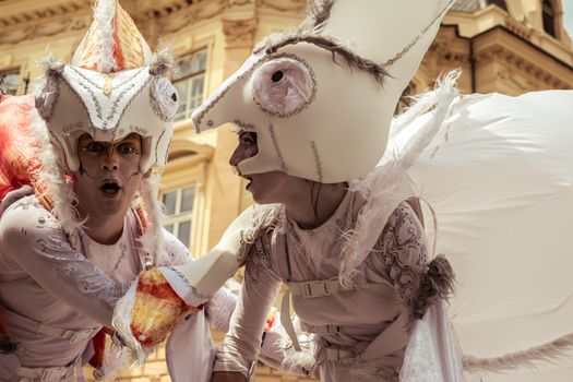 Sibiu City, Romania - 22 June 2019. Chameleons dance crew from Germany directed by  Nina Scholz, performing at the Sibiu International Theatre Festival from Sibiu, Romania.