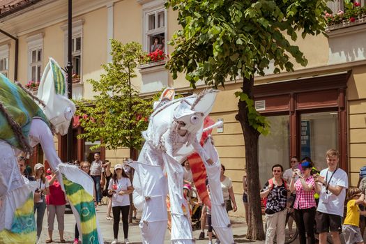 Sibiu City, Romania - 22 June 2019. Chameleons dance crew from Germany directed by  Nina Scholz, performing at the Sibiu International Theatre Festival from Sibiu, Romania.