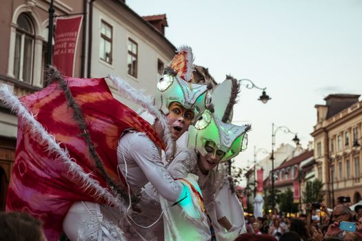 Sibiu City, Romania - 22 June 2019. Chameleons dance crew from Germany directed by  Nina Scholz, performing at the Sibiu International Theatre Festival from Sibiu, Romania.