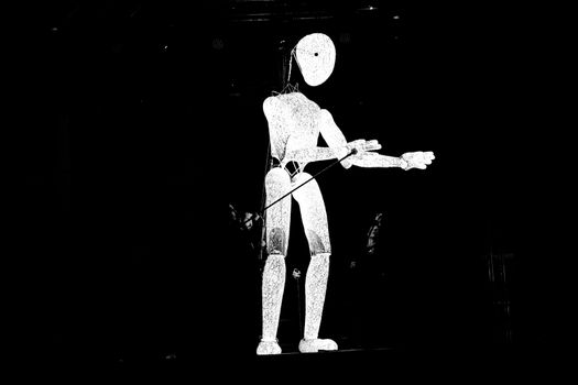 Sibiu City, Romania - 22 June 2019. DUNDU an illuminated large-scale puppet at the Sibiu International Theatre Festival from Sibiu, Romania.