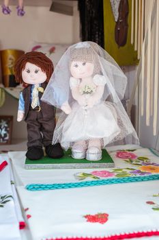 Malaga, Spain - May 18, 2018. Handicraft store with Spanish souvenir in Malaga city, Spain.