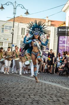 Sibiu City, Romania - 14 June 2019. The Flavours of the Notting Hill Carnival from London performing at the Sibiu International Theatre Festival from Sibiu, Romania.