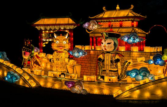 Sibiu City, Romania - 23 June 2019. The Lantern Festival a centuries-old Chinese tradition will illuminate the ASTRA Museum at the Sibiu International Theatre Festival from Sibiu, Romania.