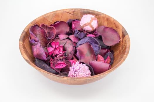 Pot Pourri in a bowl isolated on a White background