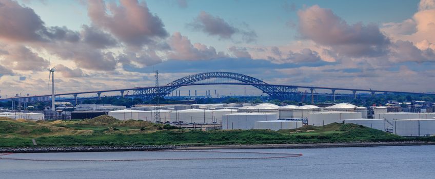 Arch of Bayonne Bridge Beyond Fuel Tanks