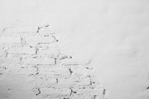 White concrete wall - Small cracks on the surface texture background.