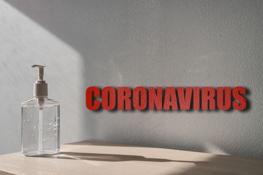 Coronavirus hygiene warning sign hand sanitizer COVID-19 corona virus prevention background- proper measures to keep clean hands with alcohol gel rub hand sanitiser soap.