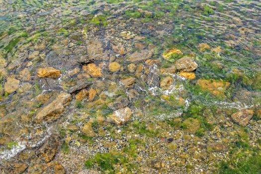 sea water and rocks in nature