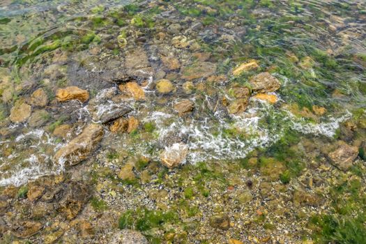sea water and rocks in nature