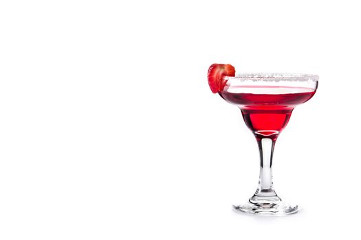 Strawberry cocktail drink isolated on white background