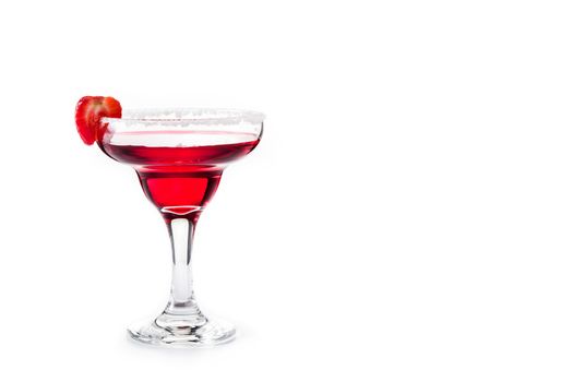 Strawberry cocktail drink isolated on white background