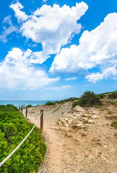 Track at coast of Cala Rajada on Mallorca, Spain Balearic Islands