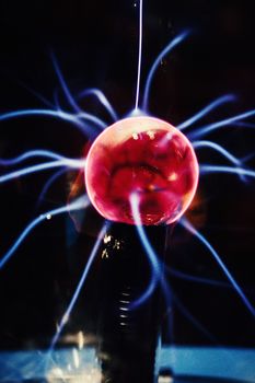 Plasma balls that are releasing electricity