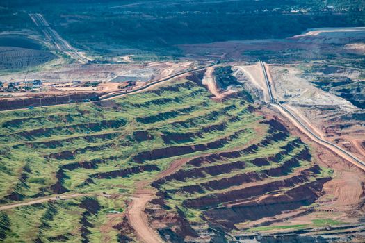 Large machinery and coal mining workspace