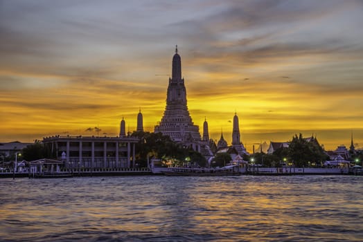 Evening atmosphere, Arun Temple in Bangkok Thailand