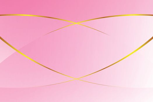 pink light gradient color soft light and golden line graphic for cosmetics banner advertising luxury modern background