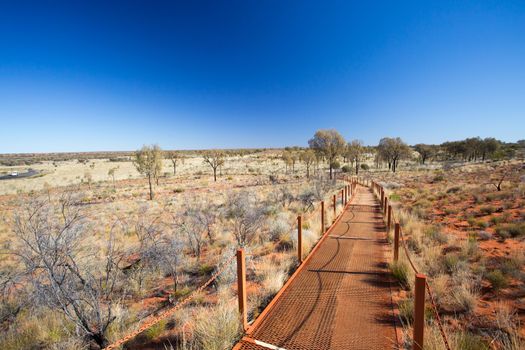 Kata-Tjuta Dunes Viewing Area on a clear winter's day in the Northern Territory in Australia