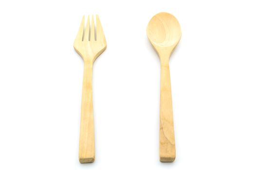 A Spoon and Fork on white isolated.