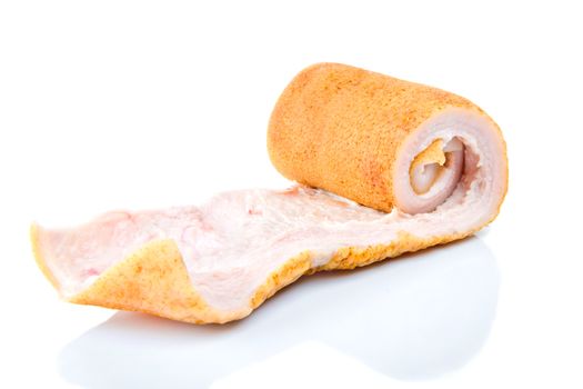 Pork belly isolated on a white background.