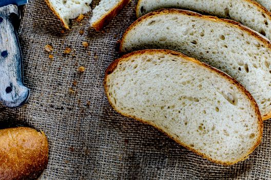 A Sliced Pain De Campagne Au Levain has cooking and ready to enjoy eating on holiday time.