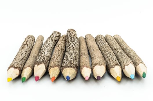 A Colorful Wood Pencil on white isolated.