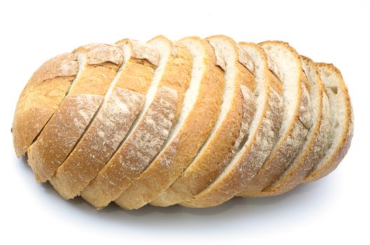 A Sliced Pain De Campagne Au Levain on white isolated.