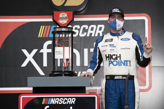 Chase Briscoe (98) wins the Pennzoil 150 at the Brickyard at Indianapolis Motor Speedway in Indianapolis, .