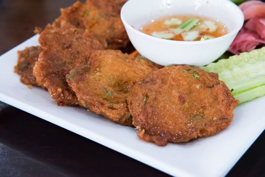 Fried Fish-Paste Balls or Special fish cake is thai food and ready to served.