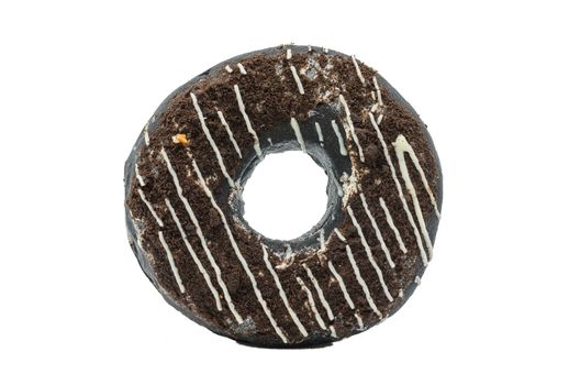 A Chocolate Donut isolated on white background.