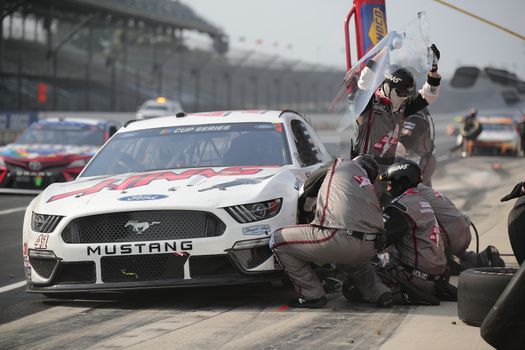 Cole Custer (41) makes a pit stop for the Big Machine Hand Sanitizer 400 Powered by Big Machine Records at Indianapolis Motor Speedway in Indianapolis, .