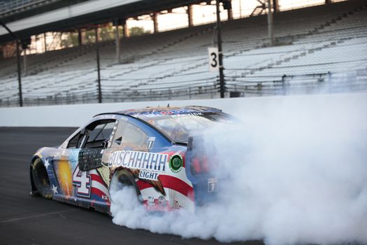 Kevin Harvick (4) wins the Big Machine Hand Sanitizer 400 Powered by Big Machine Records at Indianapolis Motor Speedway in Indianapolis, .