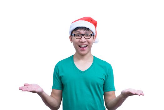 Asian handsome man with green shirt and eyeglasses has ignore responsibility isolated on white background with copy space.