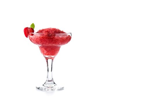 Strawberry margarita cocktail isolated on white background