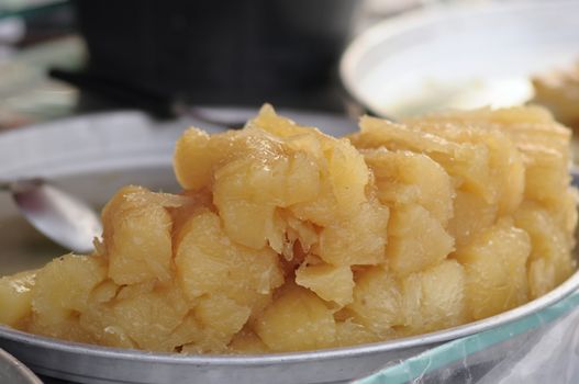 Cassava or tapiopca in syrup, Thai Dessert.