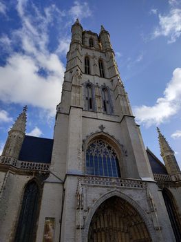 Ghent, Belgium - November 02, 2019: view on the streets and roads with tourists walking around