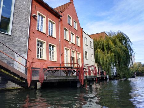 Ghent, Belgium - November 02, 2019: view on the streets and roads with tourists walking around